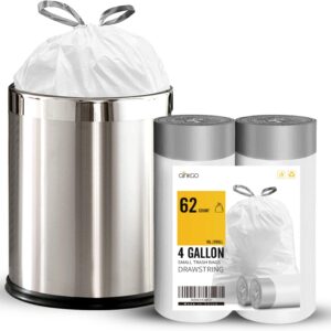 4 gallon drawstring small garbage bags strong & unscented