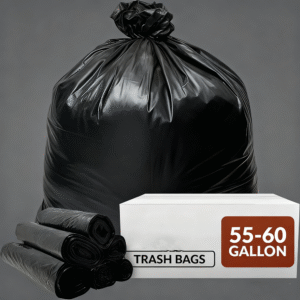 50 60 gallon large black garbage bags