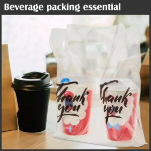 clear plastic carrier bags for 2 cups beverage (复制)