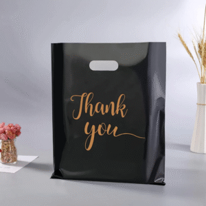 durable handle shopping bag with die cut